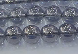 CNC595 15.5 inches 8mm round plated natural white crystal beads