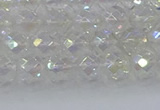 CNC607 15.5 inches 4mm faceted round plated natural white crystal beads