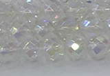 CNC610 15.5 inches 10mm faceted round plated natural white crystal beads