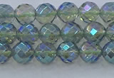 CNC626 15.5 inches 4mm faceted round plated natural white crystal beads