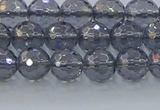 CNC639 15.5 inches 6mm faceted round plated natural white crystal beads