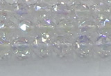 CNC645 15.5 inches 6mm faceted round plated natural white crystal beads