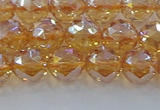 CNC652 15.5 inches 8mm faceted round plated natural white crystal beads