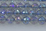 CNC657 15.5 inches 6mm faceted round plated natural white crystal beads