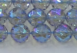 CNC659 15.5 inches 10mm faceted round plated natural white crystal beads