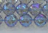 CNC660 15.5 inches 12mm faceted round plated natural white crystal beads