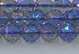 CNC665 15.5 inches 10mm faceted round plated natural white crystal beads