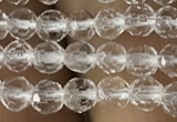 CNC700 15.5 inches 3mm faceted round white crystal beads