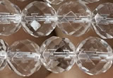 CNC704 15.5 inches 10mm faceted round white crystal beads