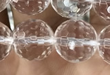 CNC715 15.5 inches 12mm faceted round white crystal beads