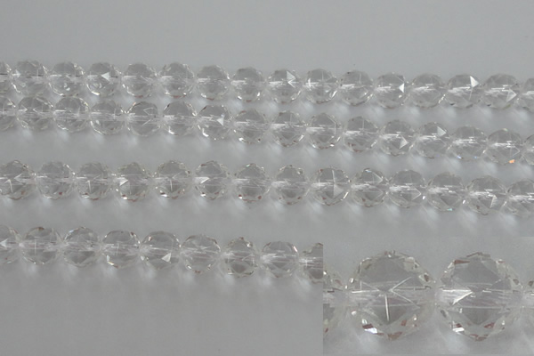 CNC89 15.5 inches 8mm faceted round natural white crystal beads