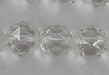 CNC90 15.5 inches 10mm faceted round natural white crystal beads