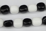 CNG02 15.5 inches 9*12mm nuggets black & white agate beads