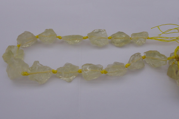 CNG1002 15.5 inches 15*25mm - 25*30mm nuggets lemon quartz beads