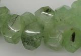 CNG1022 10*14mm - 15*20mm faceted nuggets green rutilated quartz beads