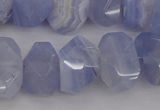 CNG1037 12*16mm - 15*20mm faceted nuggets blue lace agate beads