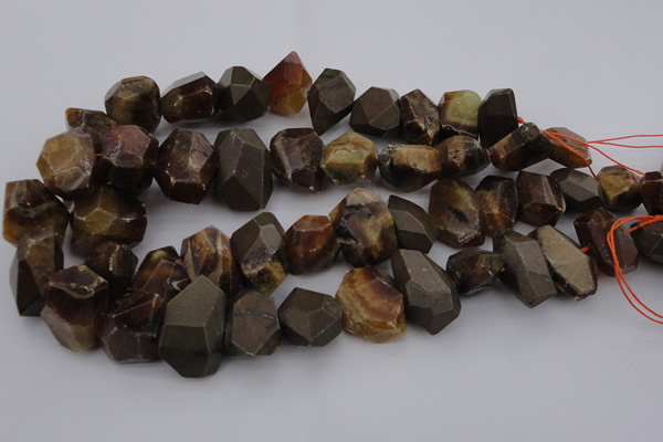 CNG1038 13*18mm - 18*25mm faceted nuggets ammonite fossil beads