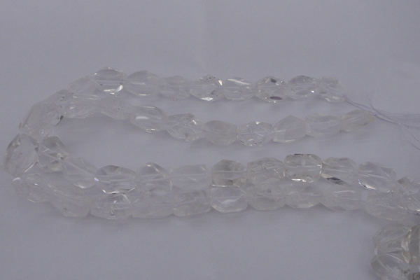 CNG1055 15.5 inches 12*16mm - 15*20mm faceted nuggets white crystal beads