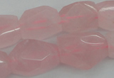 CNG1056 15.5 inches 12*16mm - 15*20mm faceted nuggets rose quartz beads