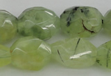 CNG1059 12*16mm - 15*20mm faceted nuggets green rutilated quartz beads