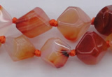 CNG1065 15.5 inches 12*16mm - 15*20mm faceted bicone red agate beads