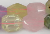 CNG1079 12*16mm - 15*20mm faceted nuggets multicolor quartz beads