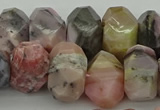 CNG1172 12*16mm - 15*20mm faceted nuggets pink opal gemstone beads