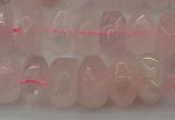 CNG1177 15.5 inches 6*14mm - 8*14mm nuggets rose quartz beads