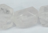 CNG1309 15*20mm – 25*30mm faceted nuggets rose quartz beads