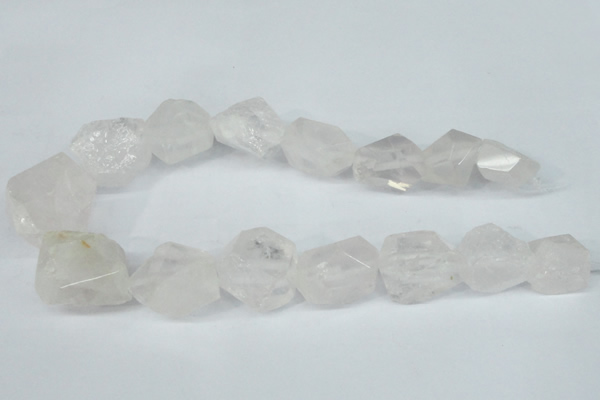 CNG1309 15*20mm – 25*30mm faceted nuggets rose quartz beads