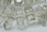 CNG1315 10*25mm – 12*35mm faceted nuggets smoky quartz beads