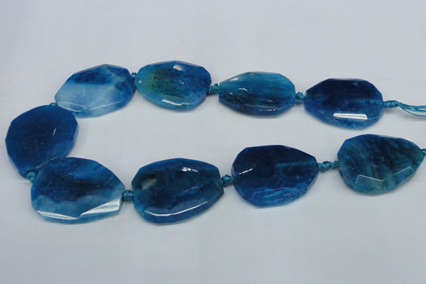 CNG1332 15.5 inches 35*40mm faceted freeform agate beads