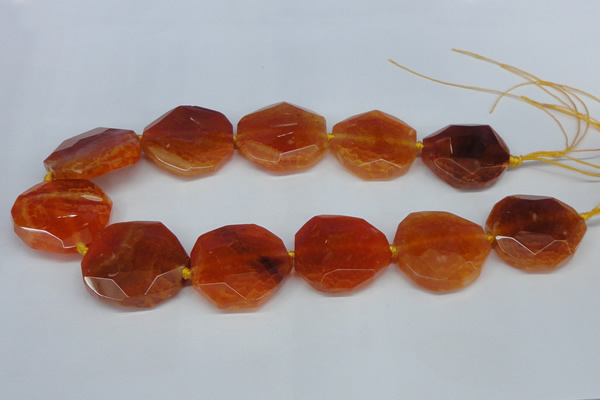 CNG1336 15.5 inches 32*35mm faceted freeform agate beads