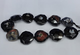 CNG1338 15.5 inches 32*35mm faceted freeform agate beads