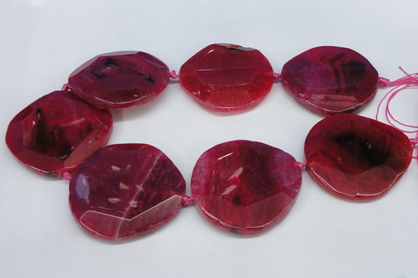 CNG1346 15.5 inches 52*55mm faceted freeform agate beads