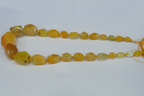 CNG1355 15.5 inches 8*10mm - 20*25mm faceted nuggets agate beads