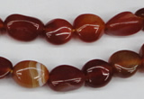 CNG14 15.5 inches 9*14mm nuggets red agate gemstone beads