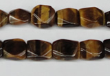 CNG15 15.5 inches 10*12mm faceted nuggets yellow tiger eye beads