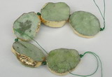 CNG1500 8 inches 30*35mm - 35*45mm freeform agate beads with brass setting