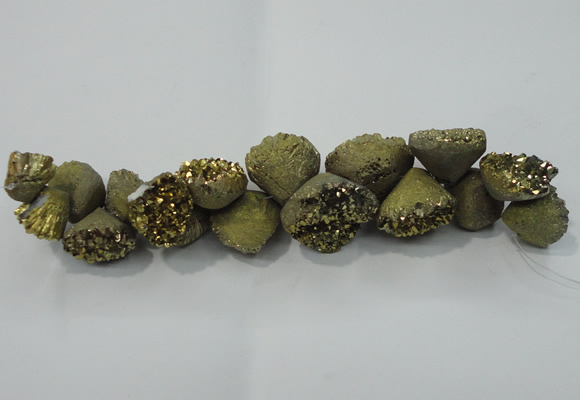 CNG1538 7.5 inches 10*14mm - 15*20mm nuggets plated druzy agate beads