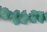 CNG1539 15.5 inches 6*8mm - 15*20mm nuggets plated druzy quartz beads