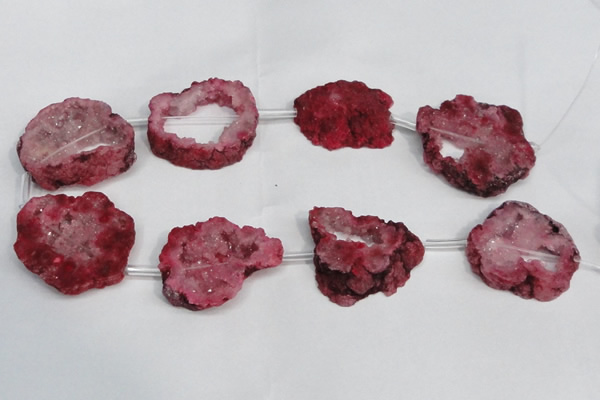 CNG1561 30*35mm - 35*40mm freeform plated druzy agate beads