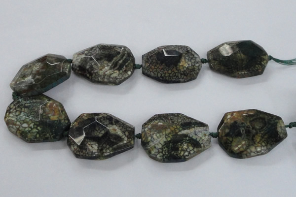 CNG1632 15.5 inches 30*40mm - 35*45mm faceted freeform agate beads