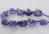 CNG1648 15.5 inches 22*30mm - 25*45mm nuggets plated druzy agate beads