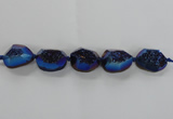 CNG1660 8 inches 20*25mm - 25*30mm freeform plated druzy agate beads