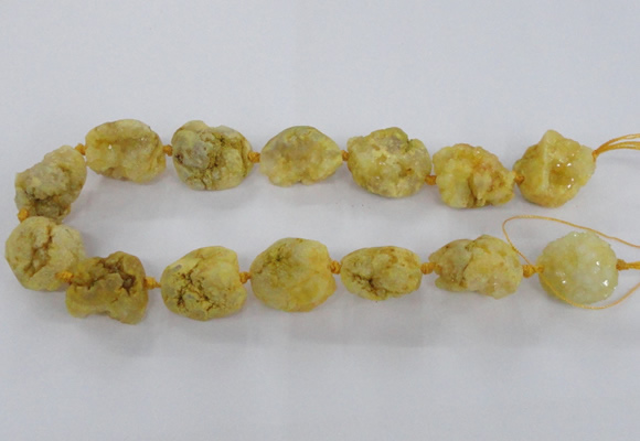 CNG1667 15.5 inches 18*25mm - 22*30mm nuggets plated druzy agate beads