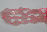 CNG1703 15.5 inches 15*20mm - 18*38mm nuggets rose quartz beads