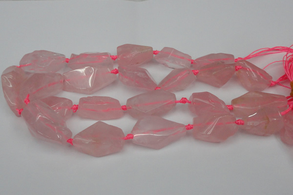 CNG1703 15.5 inches 15*20mm - 18*38mm nuggets rose quartz beads