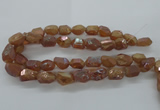 CNG1798 13*18mm - 15*20mm faceted nuggets plated quartz beads