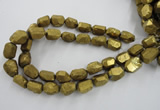 CNG1801 13*18mm - 15*20mm faceted nuggets plated quartz beads